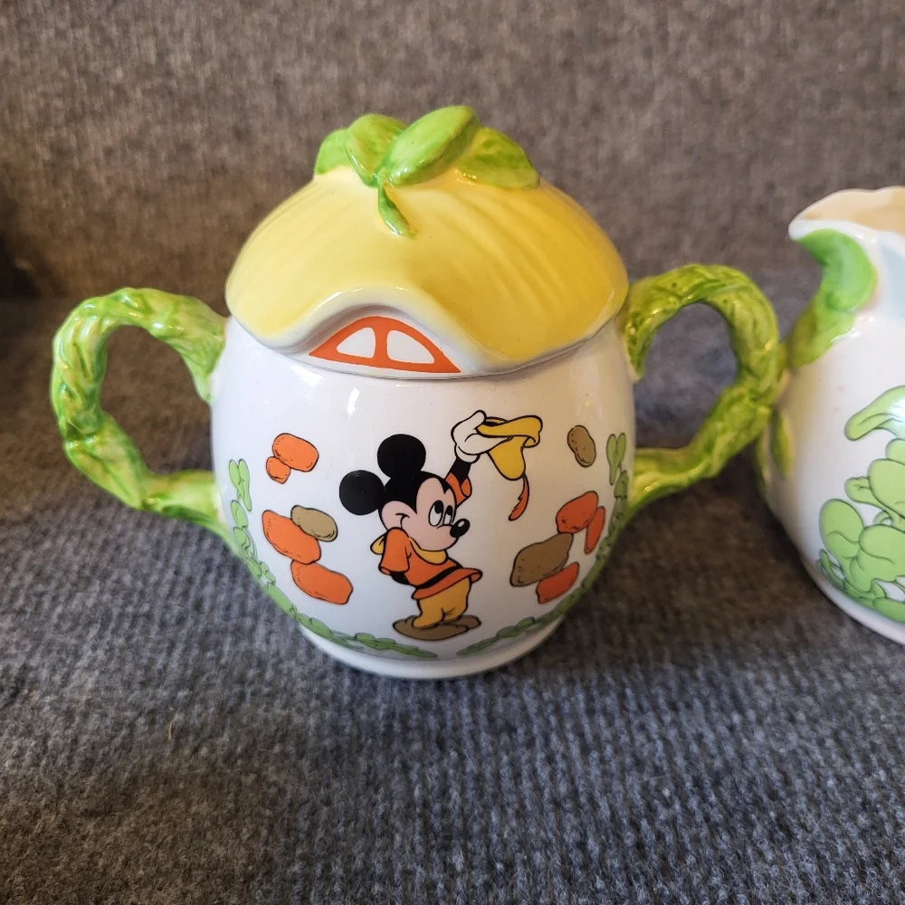 Vintage Disney Orleans Mickey Mouse Sugar and Creamer Set
